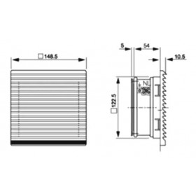Εξαεριστήρας Με Φίλτρο 148.5x148.5mm FKL6622.230 LEIPOLE