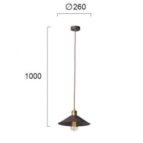 Φωτιστικό Μονόφωτο E27 Καφέ Και Οξυντέ Rustic 3083500 VIOKEF