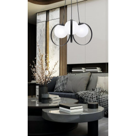 Φωτιστικό Τρίφωτο E14 Μαύρο Και Λευκό Bubble 3100200 VIOKEF