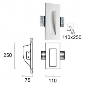 Σποτ Χωνευτό LED 1W 3000k Λευκός Γύψος Aster 4086600 VIOKEF