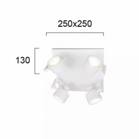 Σπότ Οροφής Τετράφωτο GU10 Λευκό Magma 4095200 VIOKEF