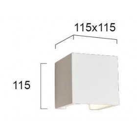 Απλίκα G9 Λευκός Γύψος Up-Down Cube Ceramic VIOKEF