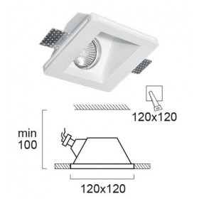 Σποτ Χωνευτό GU10 Λευκός Γύψος Ceramic 4116100 VIOKEF