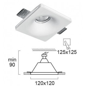 Σποτ Χωνευτό GU10 Λευκός Γύψος Σταθερό Bradley 4116200 VIOKEF