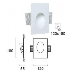 Σποτ Χωνευτό LED 1W 3000k Λευκός Γύψος Drop Aster 4116500 VIOKEF