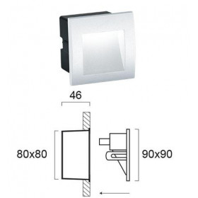 Φωτιστικό Χωνευτό LED 1.5W 3000k Λευκό ΙΡ65 Riva 4124801 VIOKEF