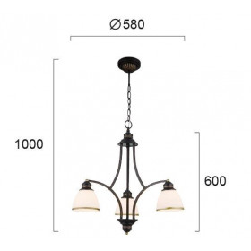 Φωτιστικό Τρίφωτο E27 Καφέ Clair 4133600 VIOKEF