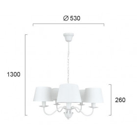 Φωτιστικό Πεντάφωτο E14 Λευκό Reanna 4138800 VIOKEF