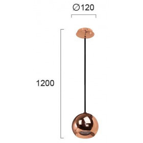 Φωτιστικό Μονόφωτο GU10 Χαλκός Ball 4141401 VIOKEF