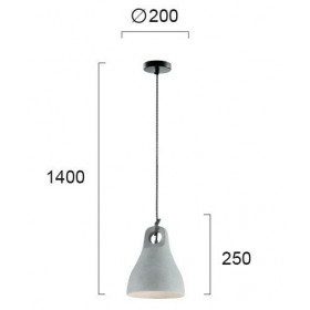 Φωτιστικό Μονόφωτο E27 Από Τσιμέντο ANISHA 4146800 VIOKEF