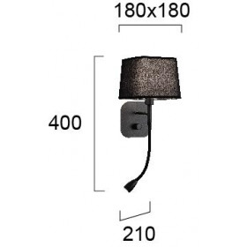 Απλίκα E14 & LED 2W Μαύρο Hendrix 4174601 VIOKEF