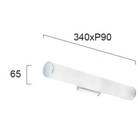 Απλίκα Μπάνιου LED 10W 3000k Χρώμιο Και Γυαλί Λευκό IP44  Fibi 4181300 VIOKEF
