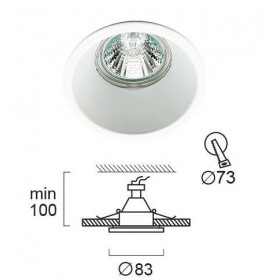Σπότ Χωνευτό GU10 Λευκό Σταθερό Rob 4182900 VIOKEF