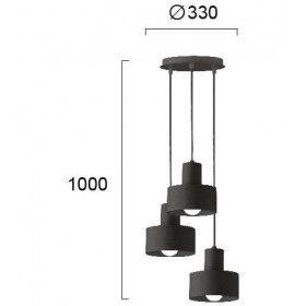 Φωτιστικό Τρίφωτο E27 Μαύρο Norton 4185001 VIOKEF