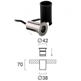 Σπότ Χωνευτό LED 1W 3000k Ασημί Lotus 4186700 VIOKEF