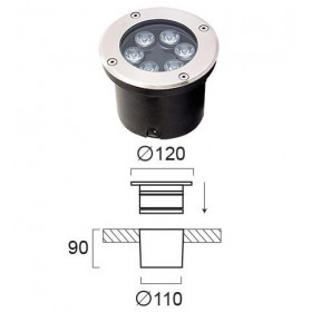 Σπότ Χωνευτό LED 6W 3200k Ασημί Lotus 4186900 VIOKEF