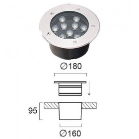 Σπότ Χωνευτό LED 9W 3200k Ασημί Lotus 4187000 VIOKEF