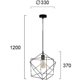 Φωτιστικό Μονόφωτο E27 Μαύρο Cube 4193400 VIOKEF