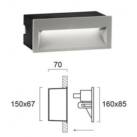 Φωτιστικό Χωνευτό LED 4W 3000k Γκρί ΙΡ65 Theta 4198900 VIOKEF