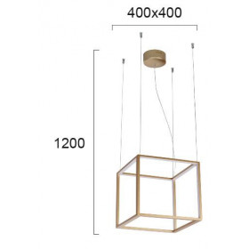 Φωτιστικό LED 36W 3000k Χρυσό Gold Cube 4207100 VIOKEF