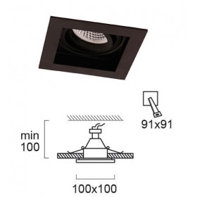 Σπότ Χωνευτό GU10 Μαύρο Κινητό Artsi 4208001 VIOKEF