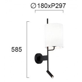 Απλίκα E27 & LED 3W Μαύρο Και Λευκό Mara 4213301 VIOKEF