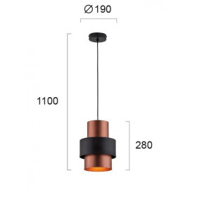 Φωτιστικό Μονόφωτο E27 Μαύρο Και Χαλκός Dexter 4215800 VIOKEF