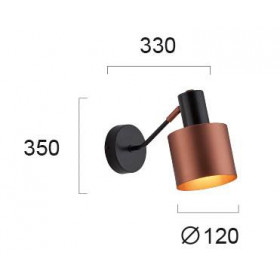 Απλίκα E27 Μαύρο Και Χαλκός Dexter 4216000 VIOKEF