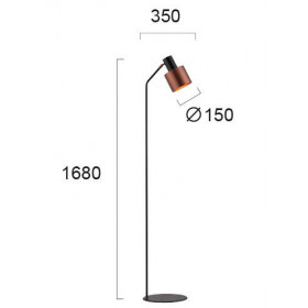 Φωτιστικό Δαπέδου E27 Μαύρο Και Χαλκός Dexter 4216100 VIOKEF