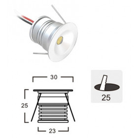 Σπότ Χωνευτό LED 1W 3000k Λευκό Royal 4223200 VIOKEF
