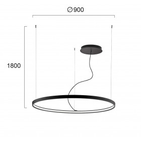 Φωτιστικό LED 54W 3000k Μαύρο Verdi 4224300 VIOKEF