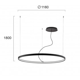 Φωτιστικό LED 63W 3000k Μαύρο Verdi 4224400 VIOKEF