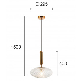 Φωτιστικό Μονόφωτο E27 Χρυσό Και Διάφανο Ester 4225600 VIOKEF