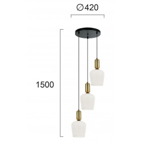 Φωτιστικό Τρίφωτο Ε27 Λευκό Με Οξυντέ Baron 4226000 VIOKEF