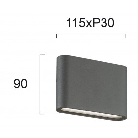 Απλίκα LED 3W 3000k Ανθρακί Argon 4226801 VIOKEF