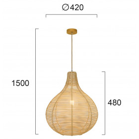 Φωτιστικό Μονόφωτο E27 Ρατάν Και Ξύλο 4227700 VIOKEF