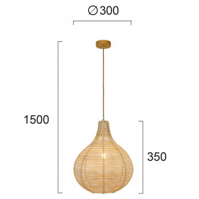 Φωτιστικό Μονόφωτο E27 Ρατάν Και Ξύλο 4227800 VIOKEF