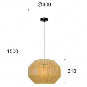 Φωτιστικό Μονόφωτο E27 Μαύρο Και Φυσικό Anteo 4228200 VIOKEF