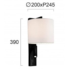 Απλίκα E27 & LED 3W Μαύρο Και Λευκό Mayor 4229500 VIOKEF