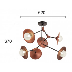 Φωτιστικό Εξάφωτο G9 Μαύρο Και Χαλκός Olivia 4231100 VIOKEF