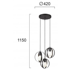 Φωτιστικό Τρίφωτο E27 Μαύρο Malou 4233800 VIOKEF