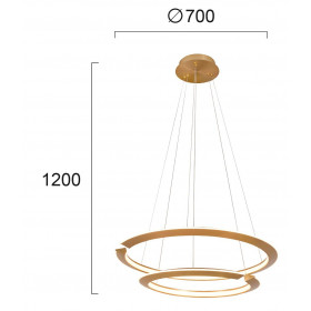 Φωτιστικό LED 72W 3000k Χρυσό Merilin 4237400 VIOKEF