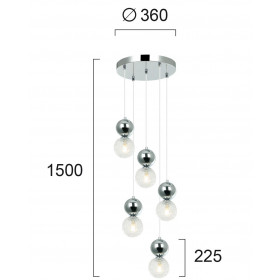 Φωτιστικό Πεντάφωτο G9 Χρώμιο Και Διάφανο Sylia 4238800 VIOKEF