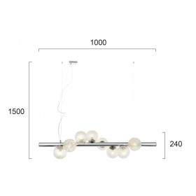 Φωτιστικό Οχτάφωτο G9 Χρώμιο Και Διάφανο Sylia 4238900 VIOKEF