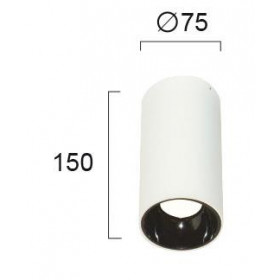 Σποτ Οροφής LED 12W 3000k Λευκό Και Μαύρο Glam 4240600 VIOKEF