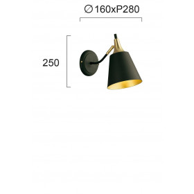 Απλίκα E27 Μαύρο Και Χρυσό Menta 4241601 VIOKEF