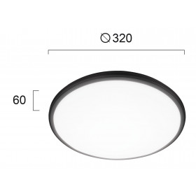 Πλαφονιέρα LED 24W 3000k Μαύρο Roni 4243000 VIOKEF