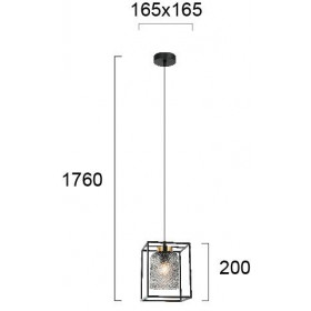 Φωτιστικό Μονόφωτο E27 Μαύρο Και Χρυσό Zac 4246800 VIOKEF