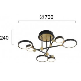 Φωτιστικό LED 50W 3000k Μαύρο Και Χρυσό Persa 4251100 VIOKEF