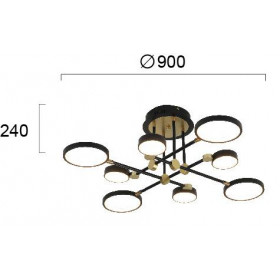 Φωτιστικό LED 63W 3000k Μαύρο Και Χρυσό Persa 4251200 VIOKEF